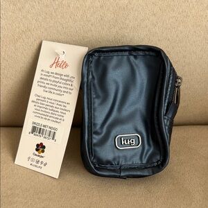 NWT Lug Drizzle Mini Zip Storage Pouch in Metallic Indigo
